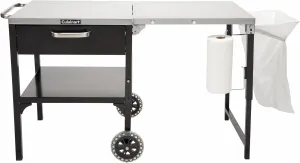 Cuisinart Prep ‘n Cook Outdoor Table and Grill Stand, Stainless Steel Folding Table with Wheels, 48” x 24” Prep Station for Home BBQ, Tailgates, Cookouts