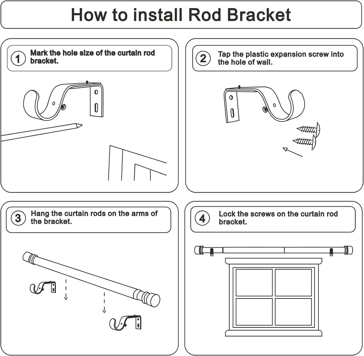 Curtain Rods for Windows 16 to 48 or 60 Inches Max Adjustable Length 1 Inch Diameter Window Curtain Rod with Aluminium End Cap, Brushed Nickel