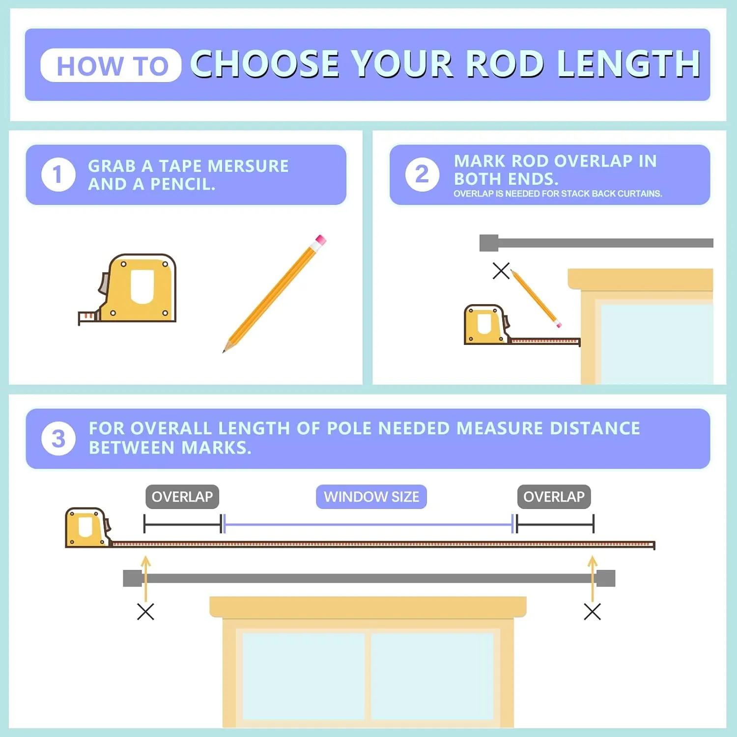 Curtain Rods for Windows 16 to 48 or 60 Inches Max Adjustable Length 1 Inch Diameter Window Curtain Rod with Aluminium End Cap, Brushed Nickel