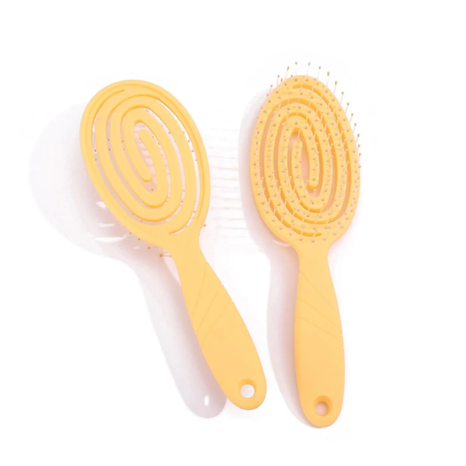 Cute Detangling Brush for Natural,Dry,Wet,Curly, Straight Hairbrush,Girl Accessories, 2 Pack Set Folding Lightweight Hair Brush & Wide Tooth Comb for Women Men (Lilac)