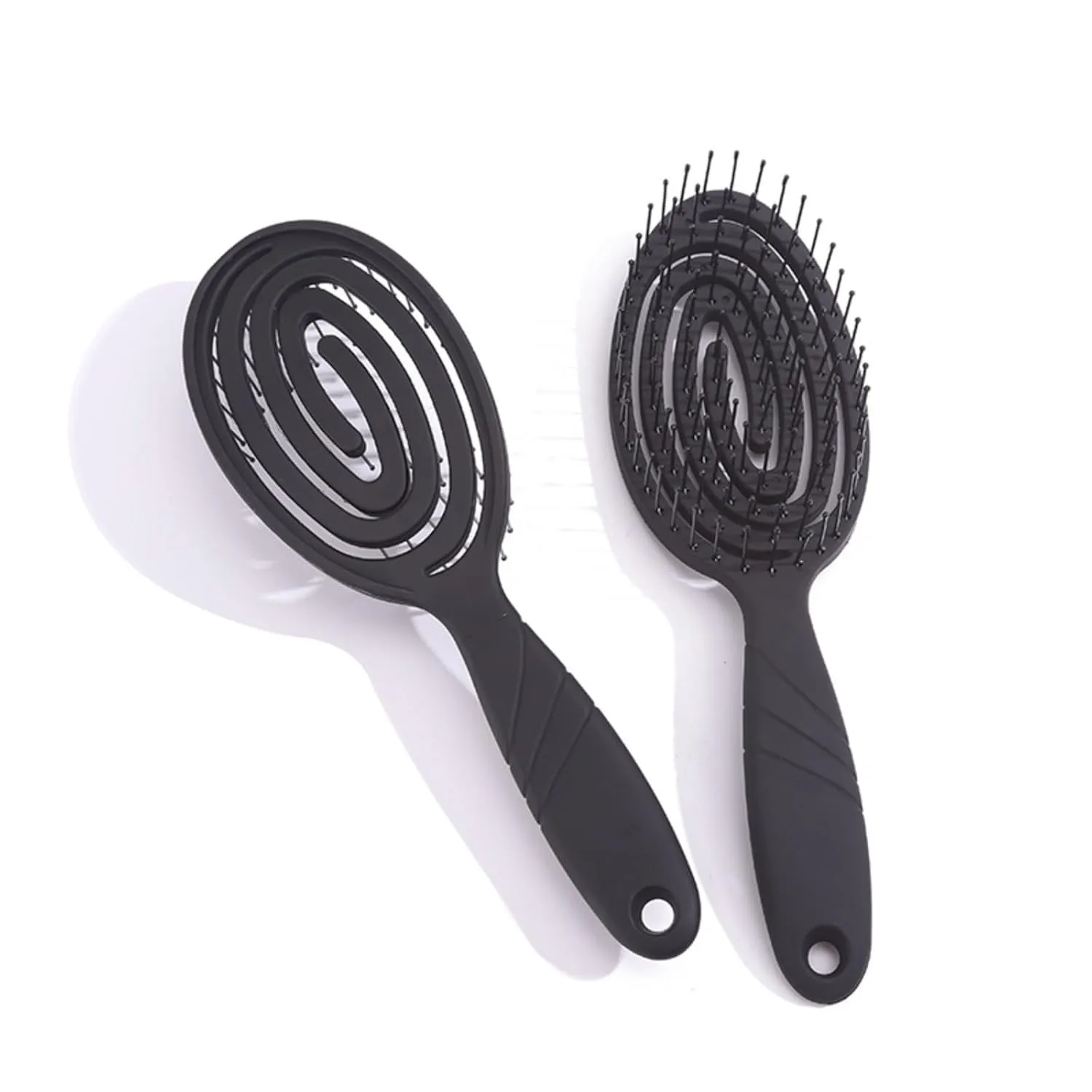 Cute Detangling Brush for Natural,Dry,Wet,Curly, Straight Hairbrush,Girl Accessories, 2 Pack Set Folding Lightweight Hair Brush & Wide Tooth Comb for Women Men (Lilac)