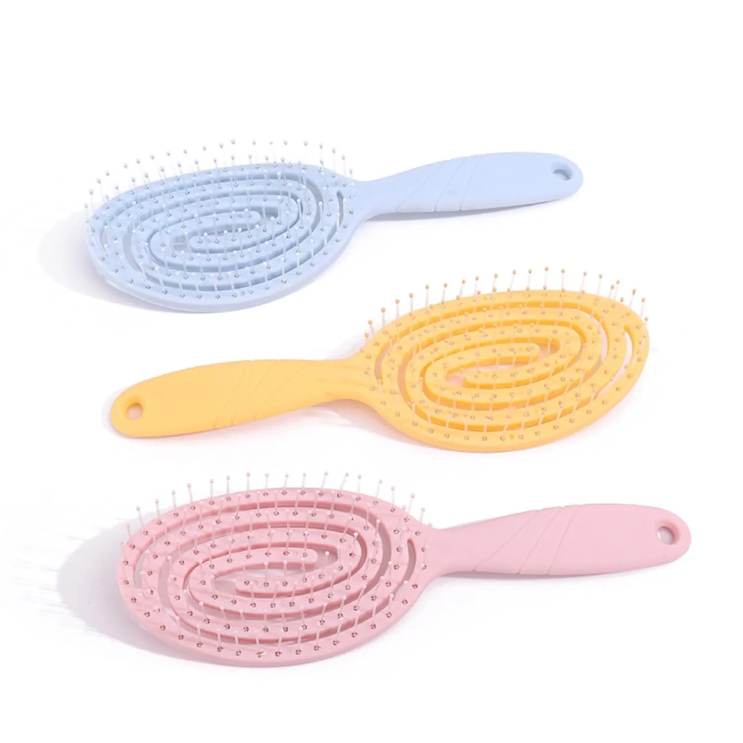 Cute Detangling Brush for Natural,Dry,Wet,Curly, Straight Hairbrush,Girl Accessories, 2 Pack Set Folding Lightweight Hair Brush & Wide Tooth Comb for Women Men (Lilac)