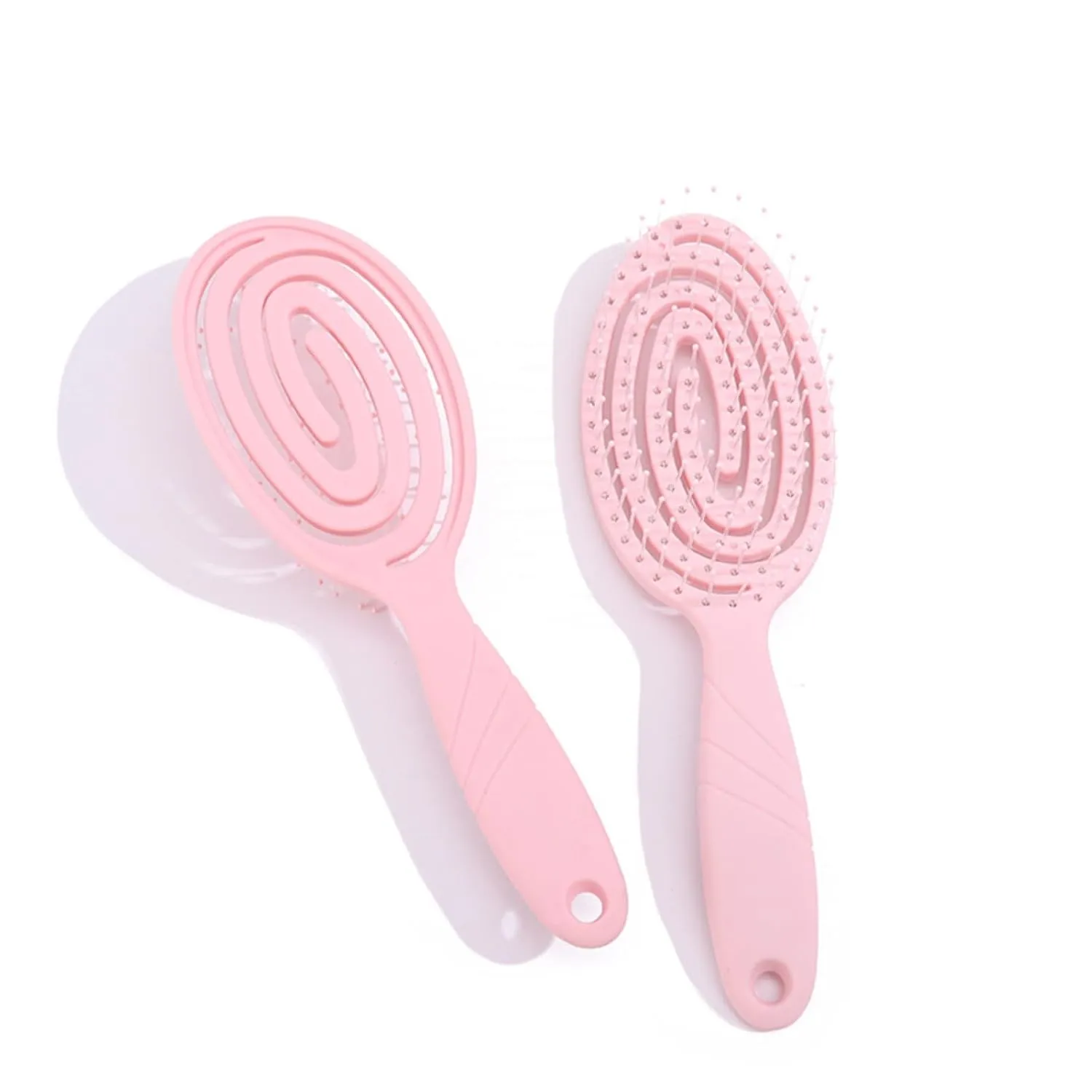 Cute Detangling Brush for Natural,Dry,Wet,Curly, Straight Hairbrush,Girl Accessories, 2 Pack Set Folding Lightweight Hair Brush & Wide Tooth Comb for Women Men (Lilac)