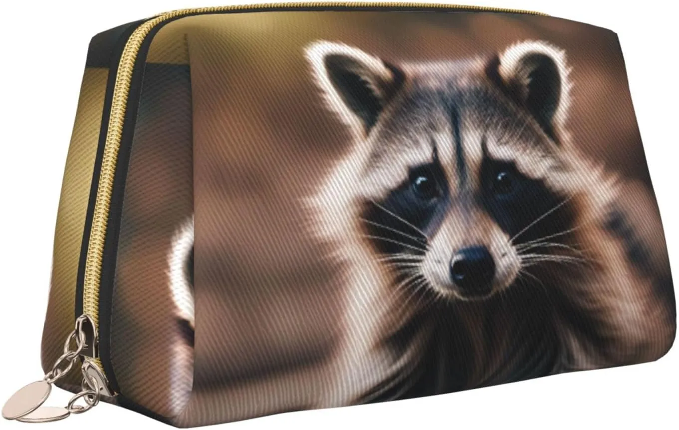 Cute Raccoon (1) Toiletry Pouch, Travel-Friendly Makeup Organizer For Makeup Brushes, Lipsticks