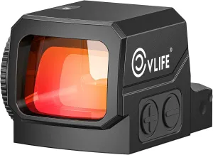 CVLIFE WildHawk Enclosed Auto-Brightness Red Dot Sight for RMS RMSc, 32MOA Circle & 2MOA Dot Motion Awake Reflex Sight Optics Scope for Compact Pistol, 3500G Shockproof, Adapter for MOS/RMR/Picatinny