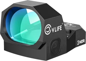 CVLIFE WolfCovert Motion Awake Red/Green Dot Sight for RMR Cut Footprint, 3MOA Shockproof Open Reflex Sight, 22x28mm Lens, Full-Size Optic with Adapter Plate for MOS and 21mm Picatinny Base