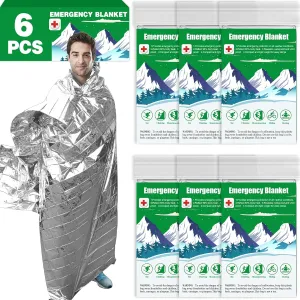 CXYARY 6 Pack Emergency Thermal Blankets - Stay Warm Outdoors