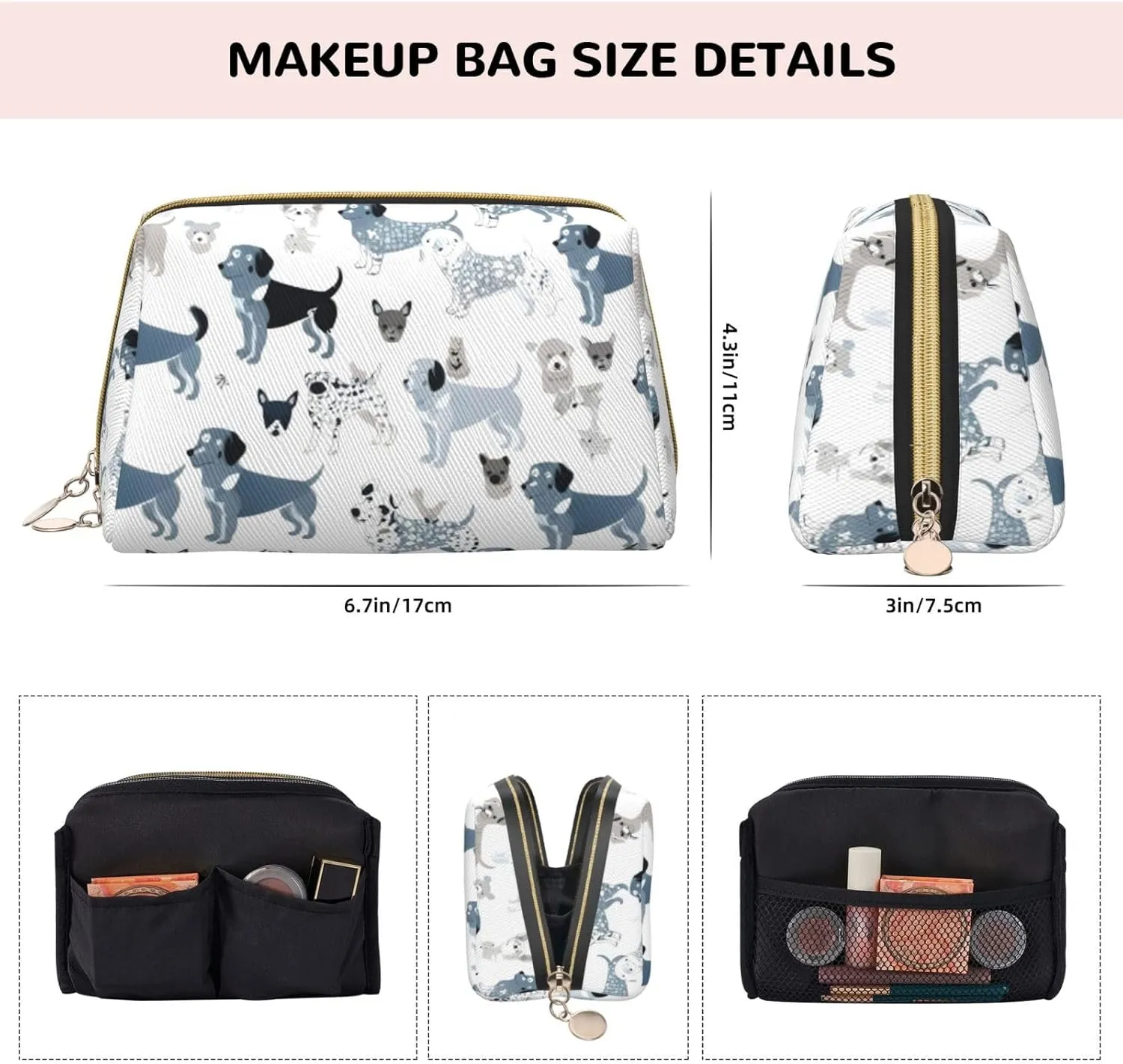 Dachshund Dog Toiletry Pouch, Travel-Friendly Makeup Organizer For Makeup Brushes, Lipsticks