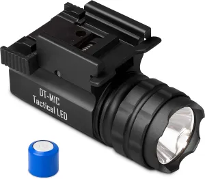 DefendTek Tactical Gun Flashlights - Compact, Rail-Mounted LED Light for Shotgun, Pistol, Rifle and Handgun - Weapon and Gun Accessories - DT-M1C﻿