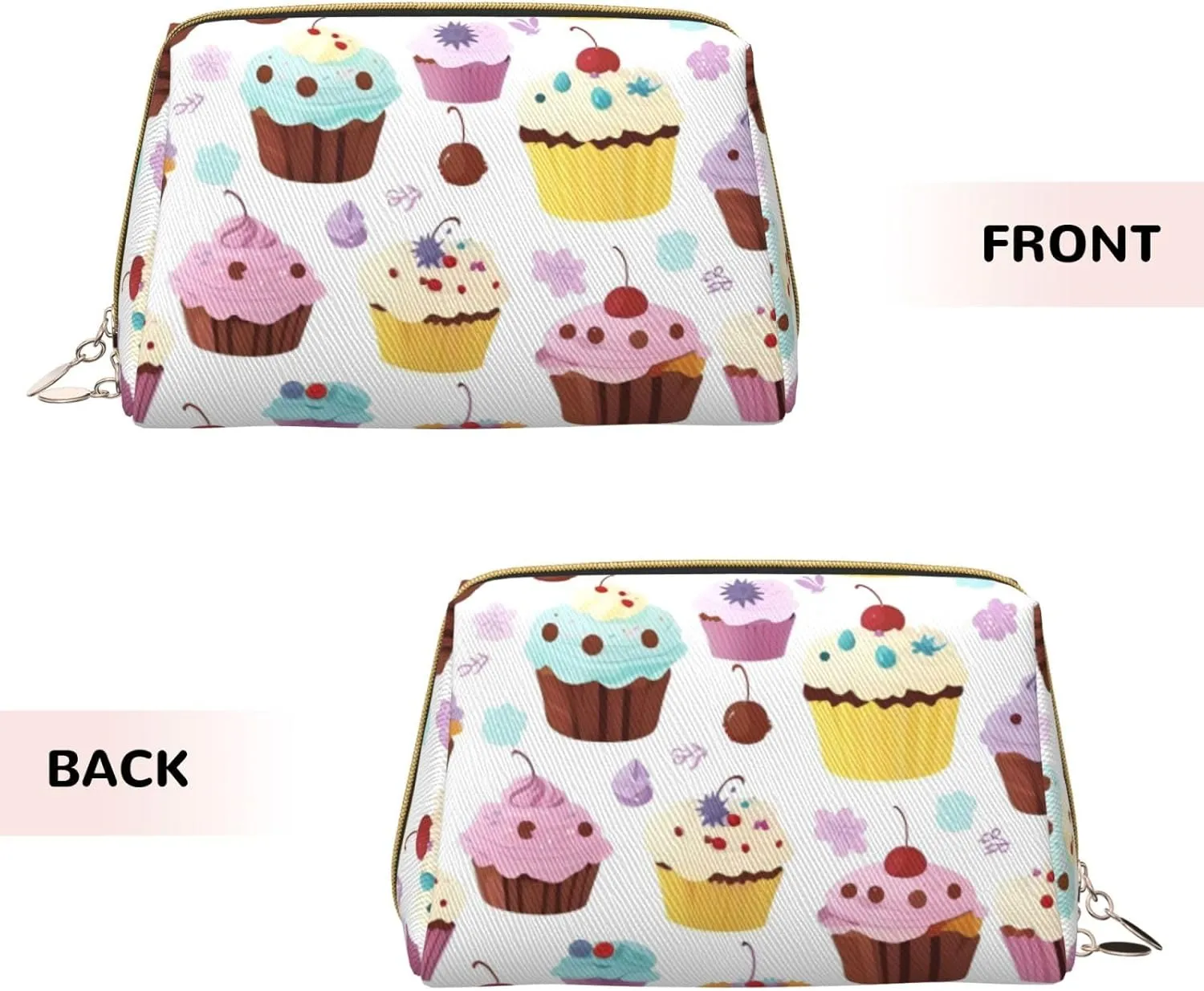 Delicious Cupcakes Toiletry Pouch, Travel-Friendly Makeup Organizer For Makeup Brushes, Lipsticks