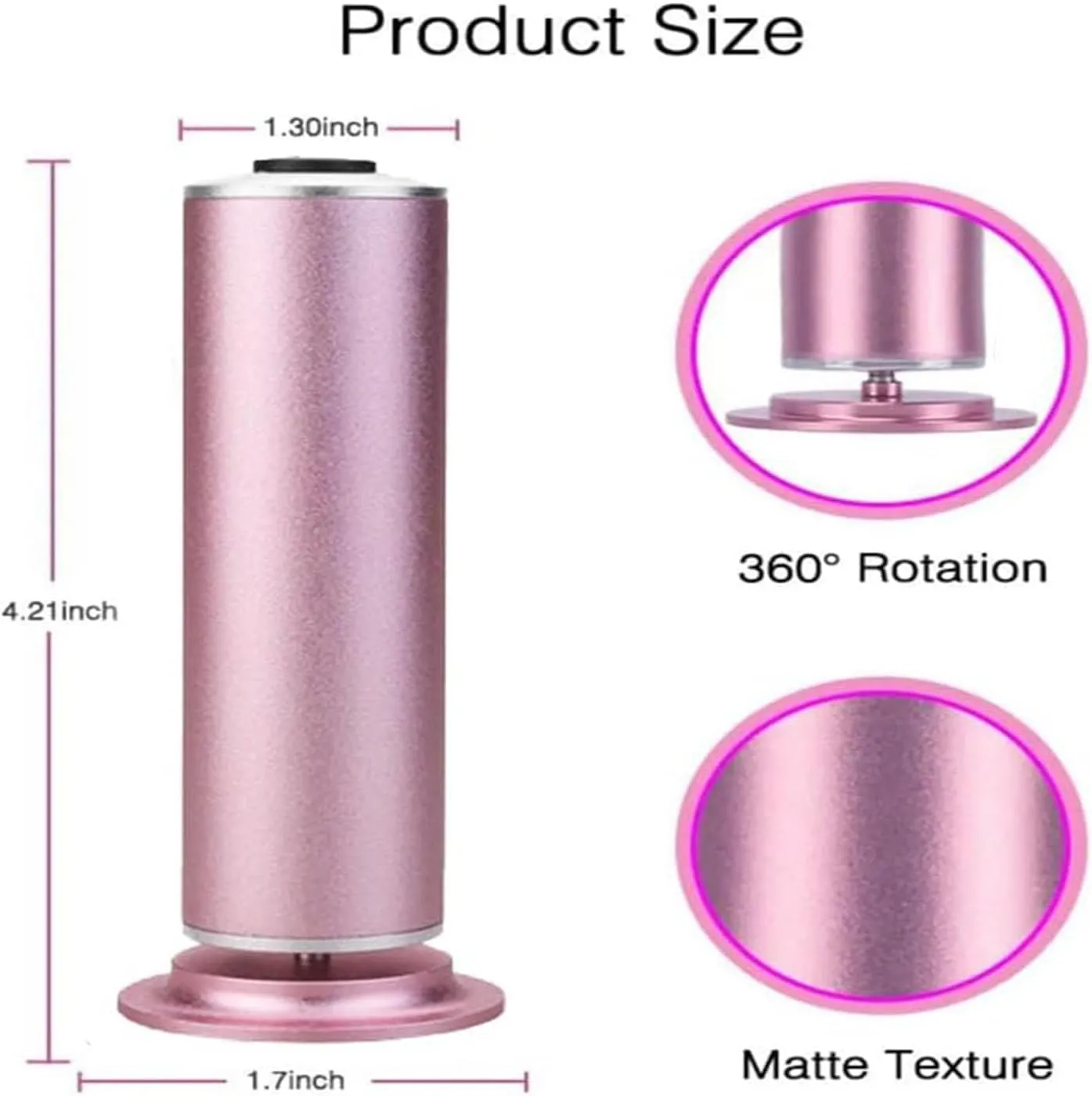 Dermave Electric Foot Callus Remover, Dermave Foot Sander, Pain-Free Electric Callus Remover with 60pcs Sanding Discs, Electric Foot File Callus Remover (Pink)