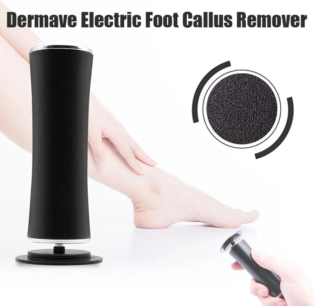 Dermave Electric Foot Callus Remover - Foot File with Speed Controller & 60pcs Replacement Sandpaper Disks for Men & Women - Dead Dry Crack Skin Calluses (Rose Gold)