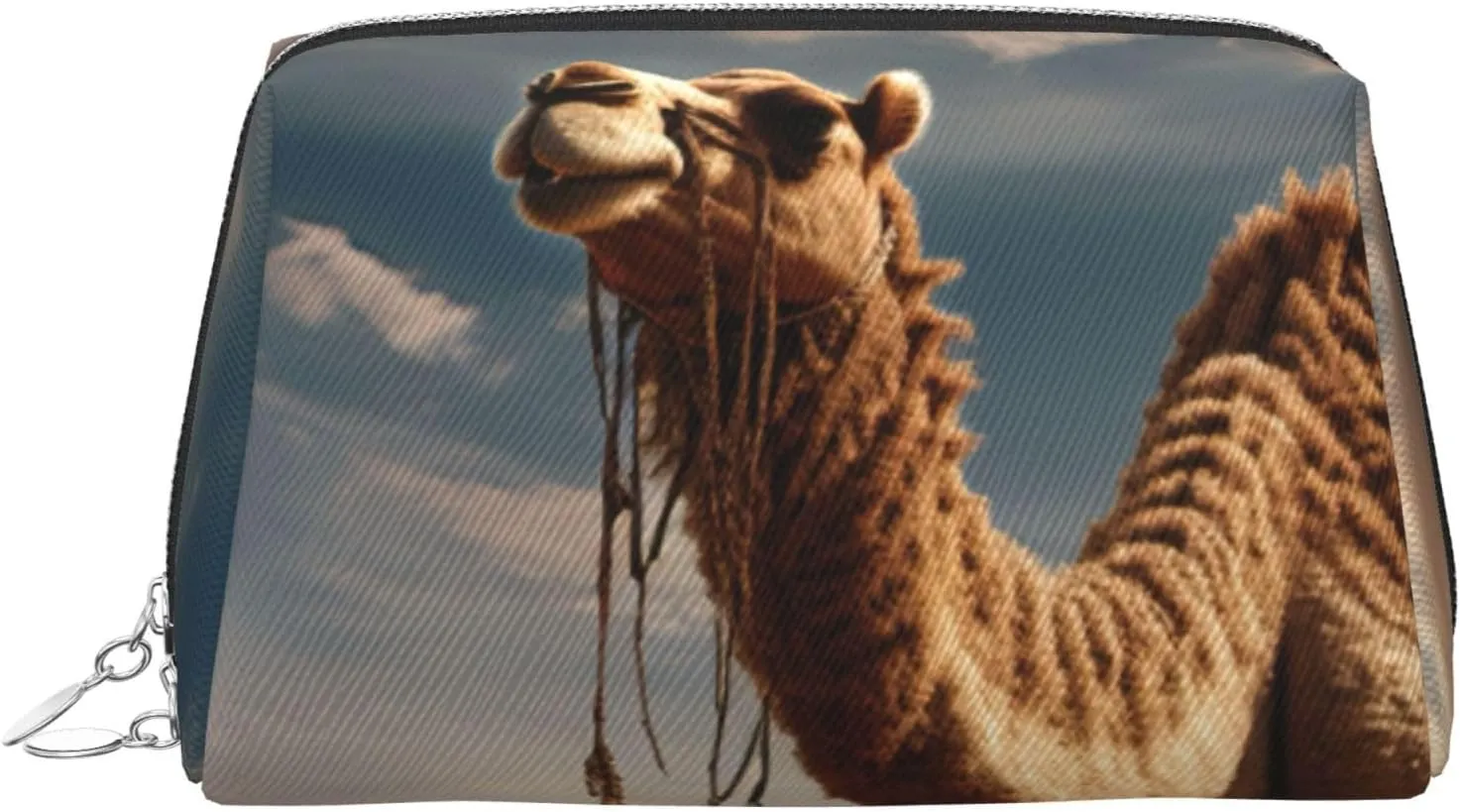 Desert Sand Camel Travel-Ready Toiletry Bag, Compact Makeup Organizer For Women