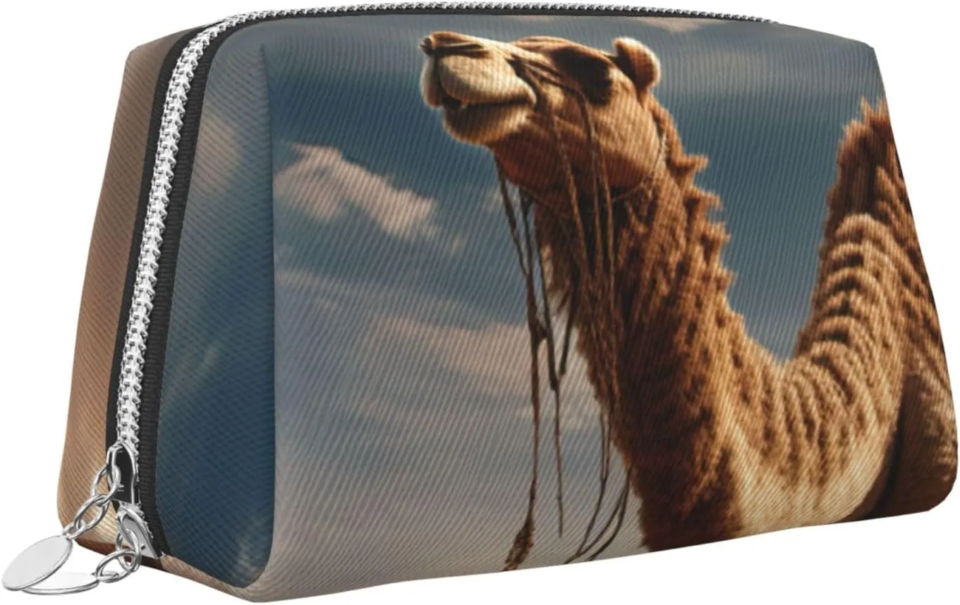 Desert Sand Camel Travel-Ready Toiletry Bag, Compact Makeup Organizer For Women