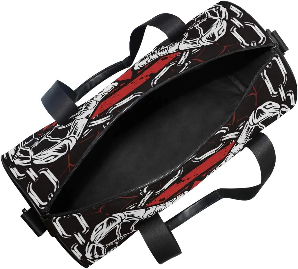 Devil Skull Baphomet Satanic Pentagram Sports Gym Bag for Women and Men Travel Duffel Bag