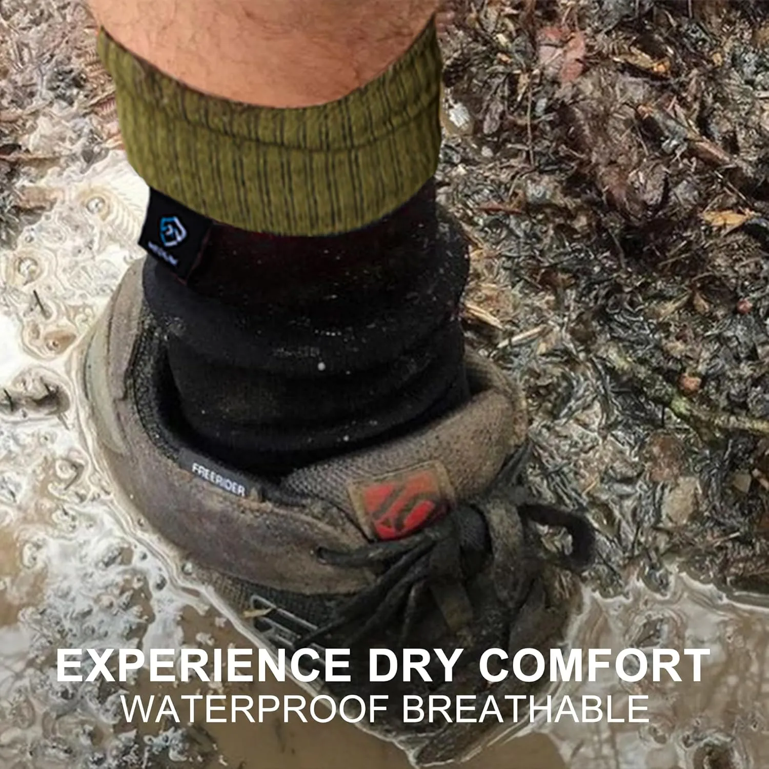 DexShell Waterproof Socks for Men & Women - Mid Calf Boot Sock, Warm for Hiking Camping in Extreme Cold Wet Weather