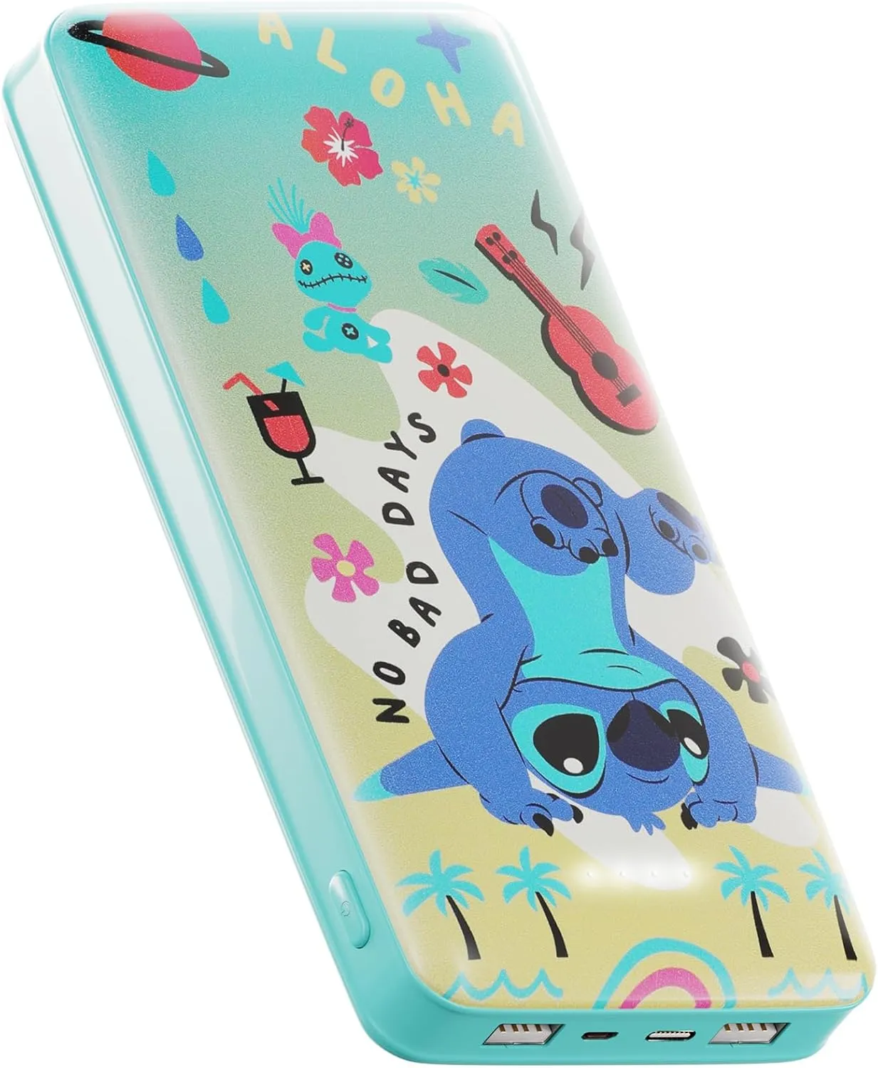 Disney Lilo and Stitch 10,000Mah Power Bank- Universally Compatible Portable Phone Charger Battery Pack w/USB Charging Port Gifts for Women, Men, Teens and All Fans of Stitch Stuff
