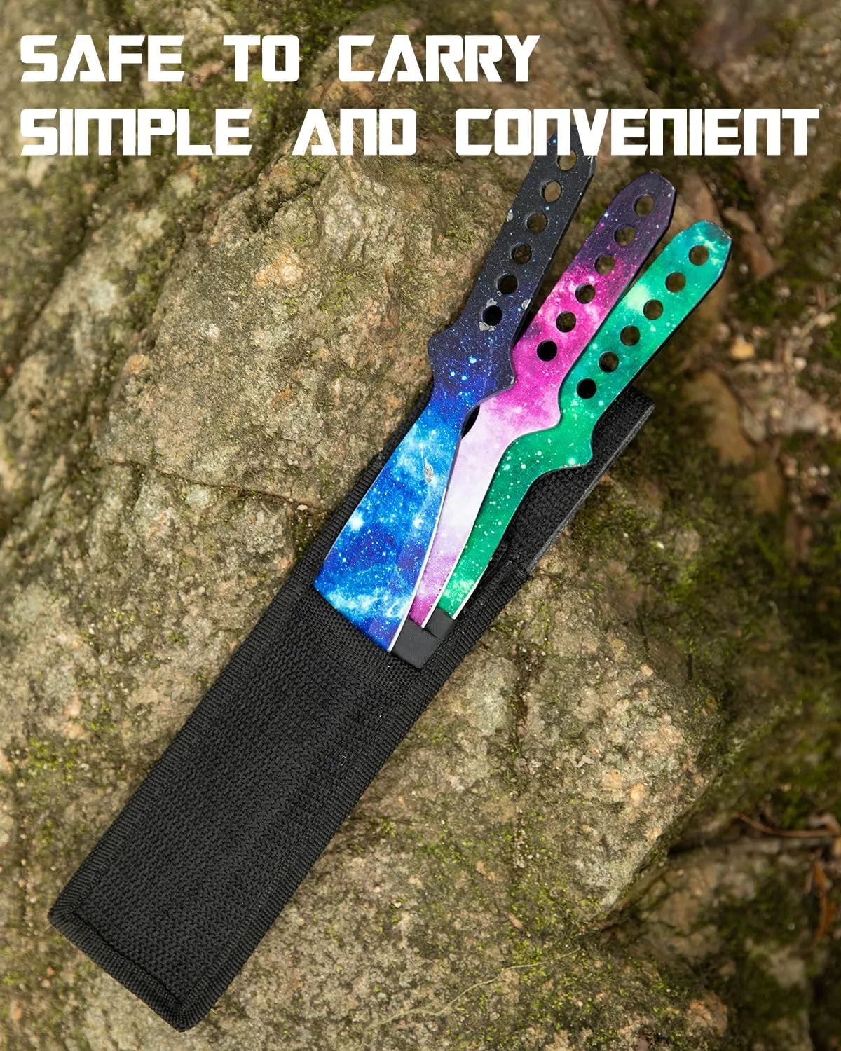 Dispatch Stainless Steel Throwing Knives Set of 3 with Nylon Sheath Well Balanced Kunai Throwing Knife for Recreation and Competition