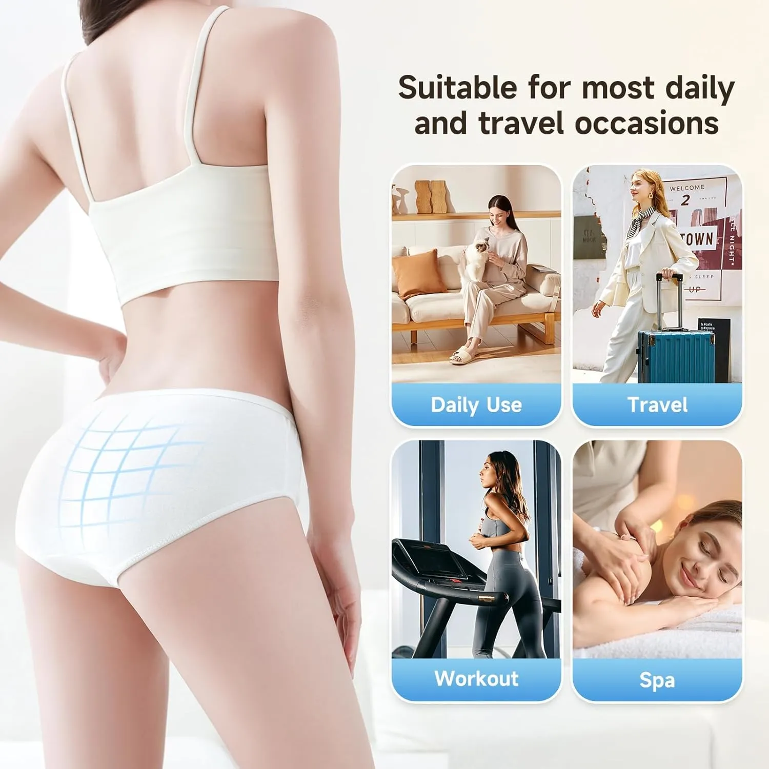 Disposable Underwear for Women, High Waisted Ladies Panties for Travel Emergencies,10/20 Pack White Regular Briefs