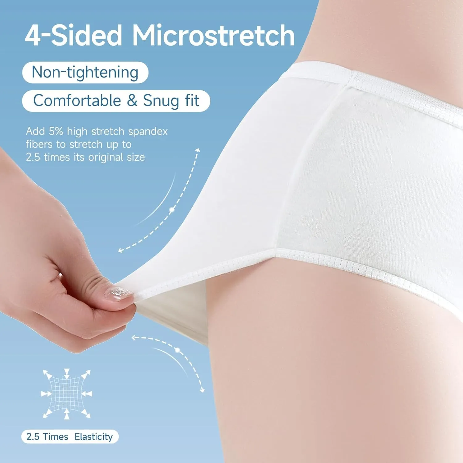 Disposable Underwear for Women, High Waisted Ladies Panties for Travel Emergencies,10/20 Pack White Regular Briefs