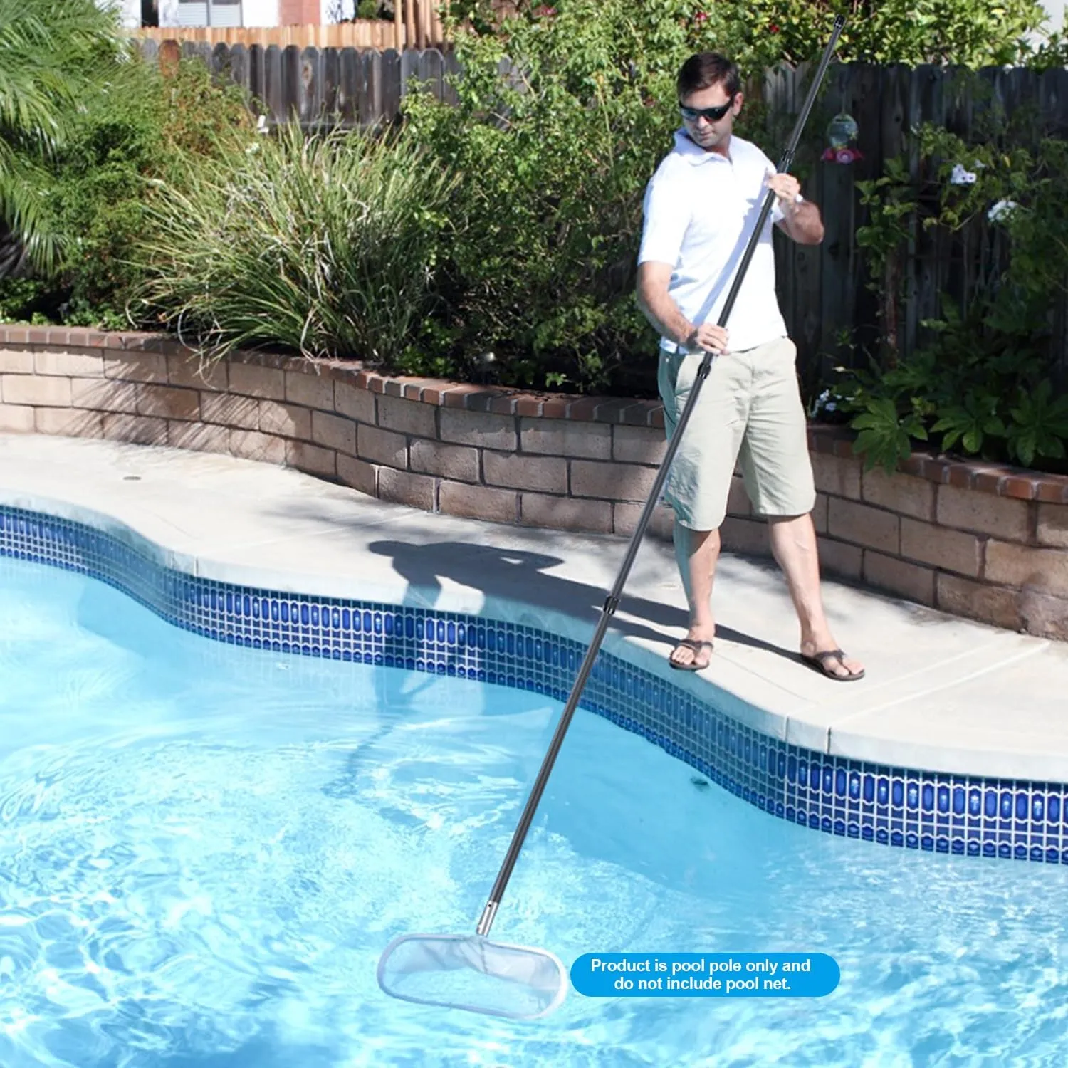 DOBEN Carbon Fiber Pool Pole Telescopic, Professional Ultralight Pool Poles 4.6 to 15 FT, Telescoping Lightweight Pool Cleaning Pole, Heavy Duty Pool Pole for Skimmer Net, Brush, Vacuum Head 15FT