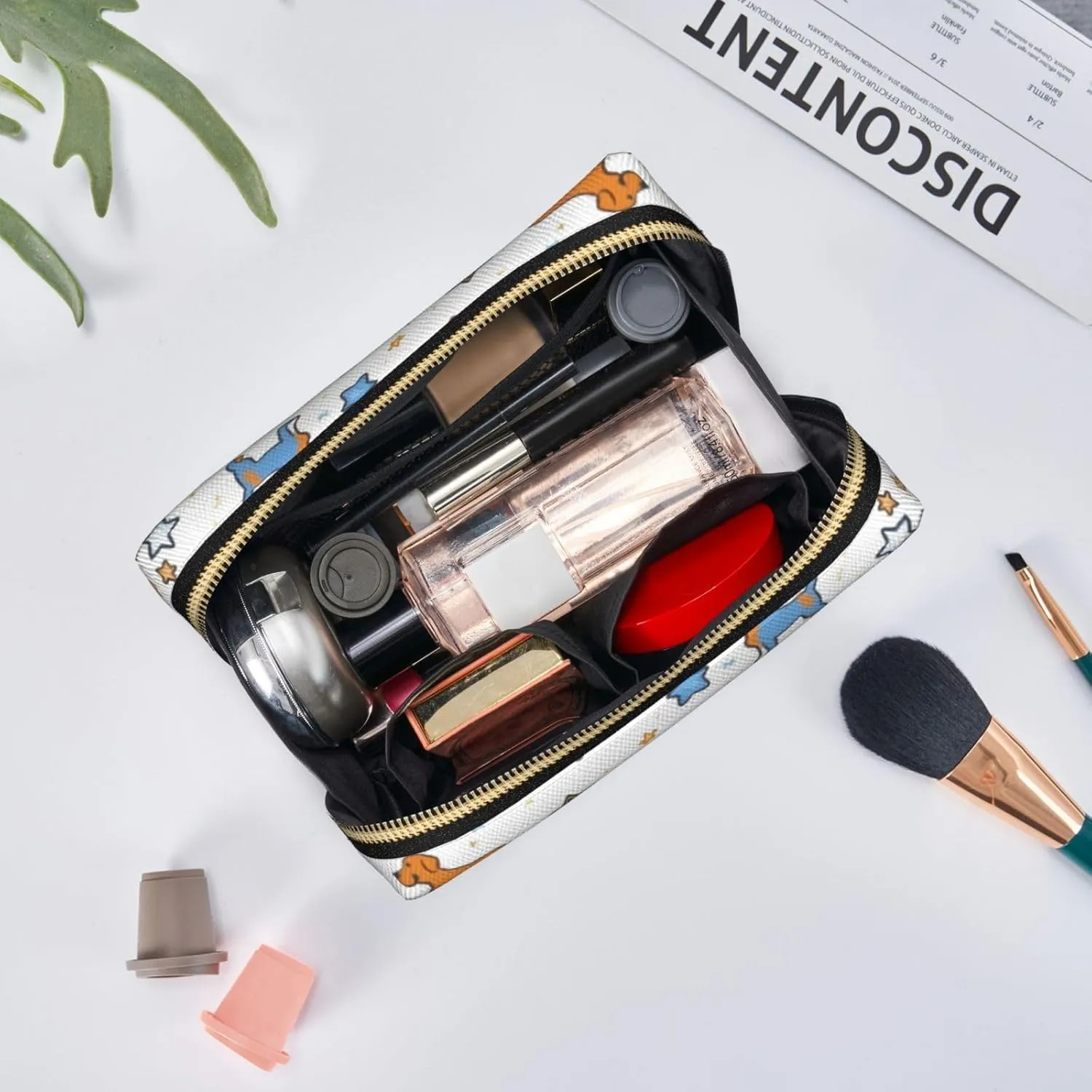 Dog Toiletry Pouch, Travel-Friendly Makeup Organizer For Makeup Brushes, Lipsticks