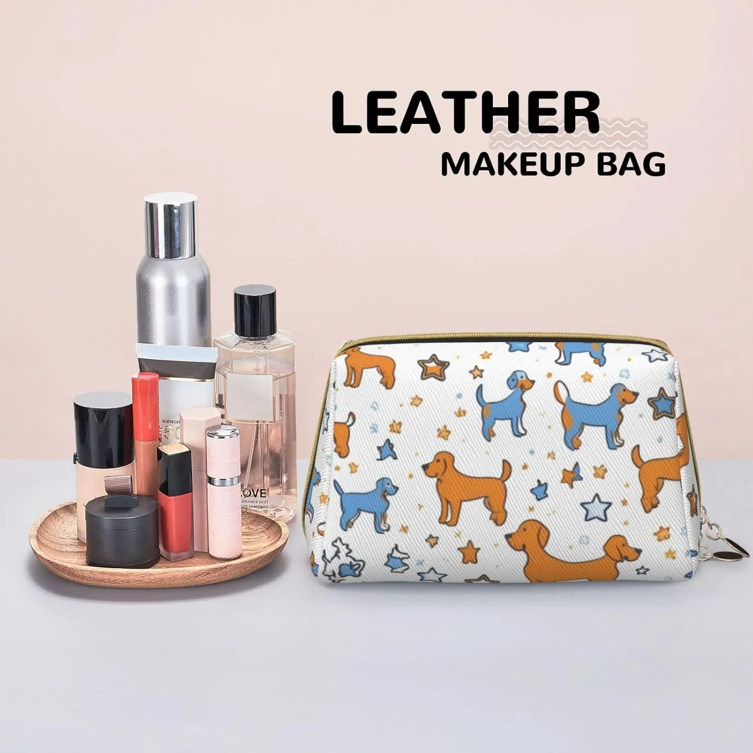 Dog Toiletry Pouch, Travel-Friendly Makeup Organizer For Makeup Brushes, Lipsticks