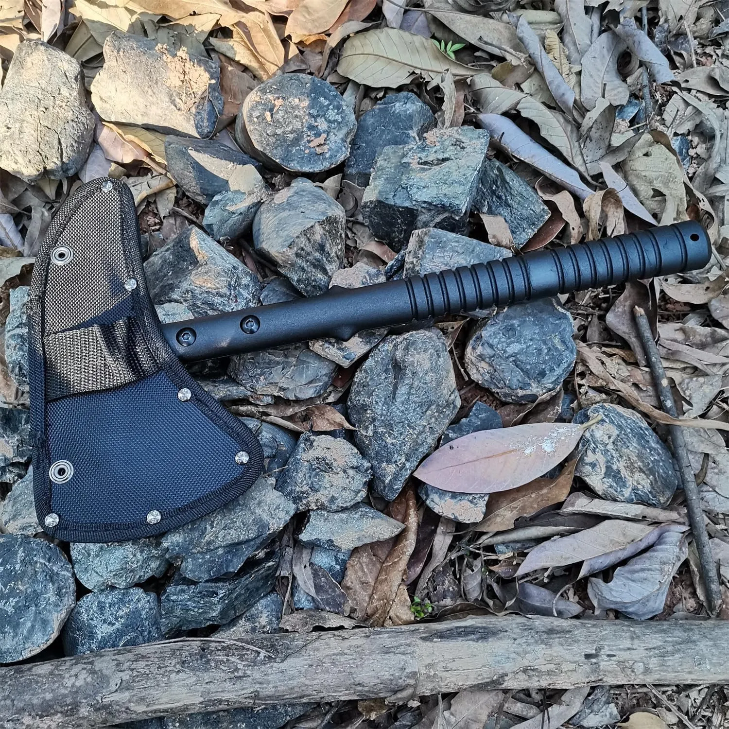 DOOM BLADE 2P Camping Hatchet Axe with Nylon Sheath,Tomahawk Viking Forged High Carbon Steel,Portable Camping Axe for Outdoor Splitting Wood,Hunting Survival