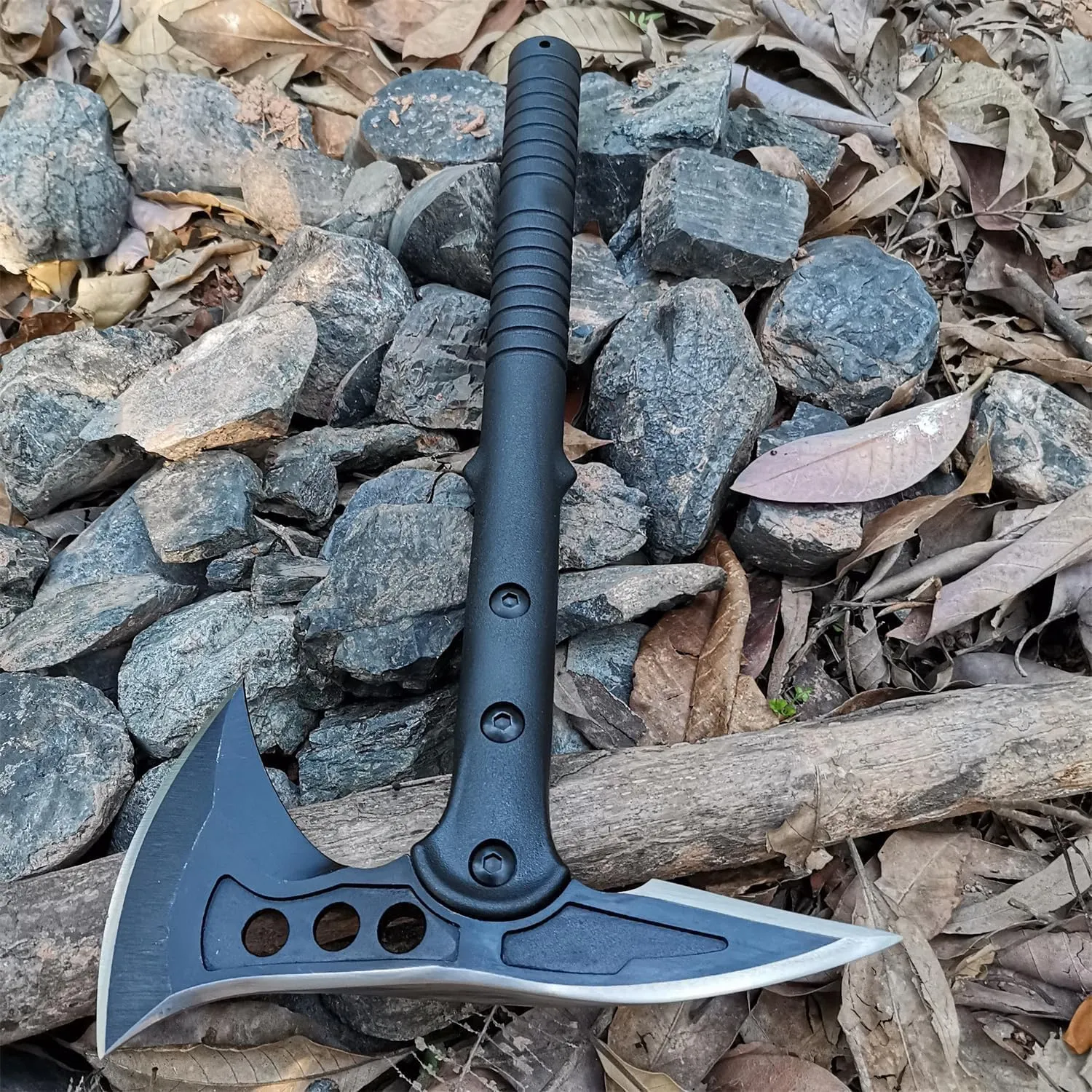 DOOM BLADE 2P Camping Hatchet Axe with Nylon Sheath,Tomahawk Viking Forged High Carbon Steel,Portable Camping Axe for Outdoor Splitting Wood,Hunting Survival