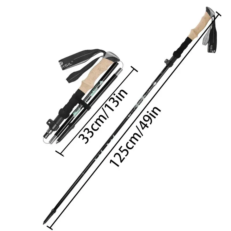 Door-to-door Grip Adjustable Trusted platform Hiking Poles Ultralight with Cork Aluminum