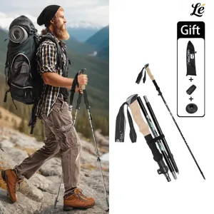 Door-to-door Grip Adjustable Trusted platform Hiking Poles Ultralight with Cork Aluminum