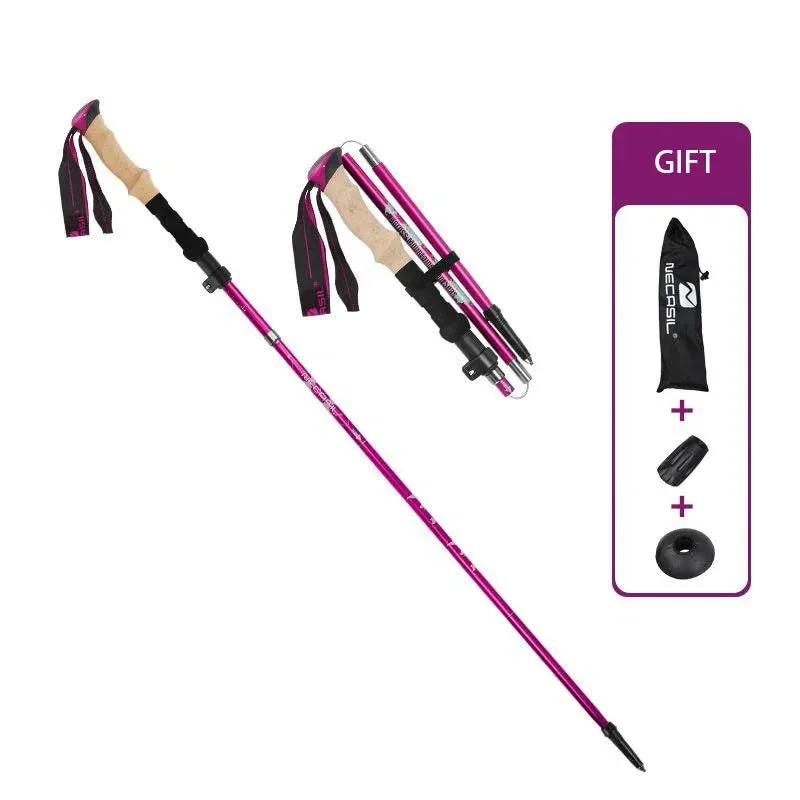 Door-to-door Grip Adjustable Trusted platform Hiking Poles Ultralight with Cork Aluminum