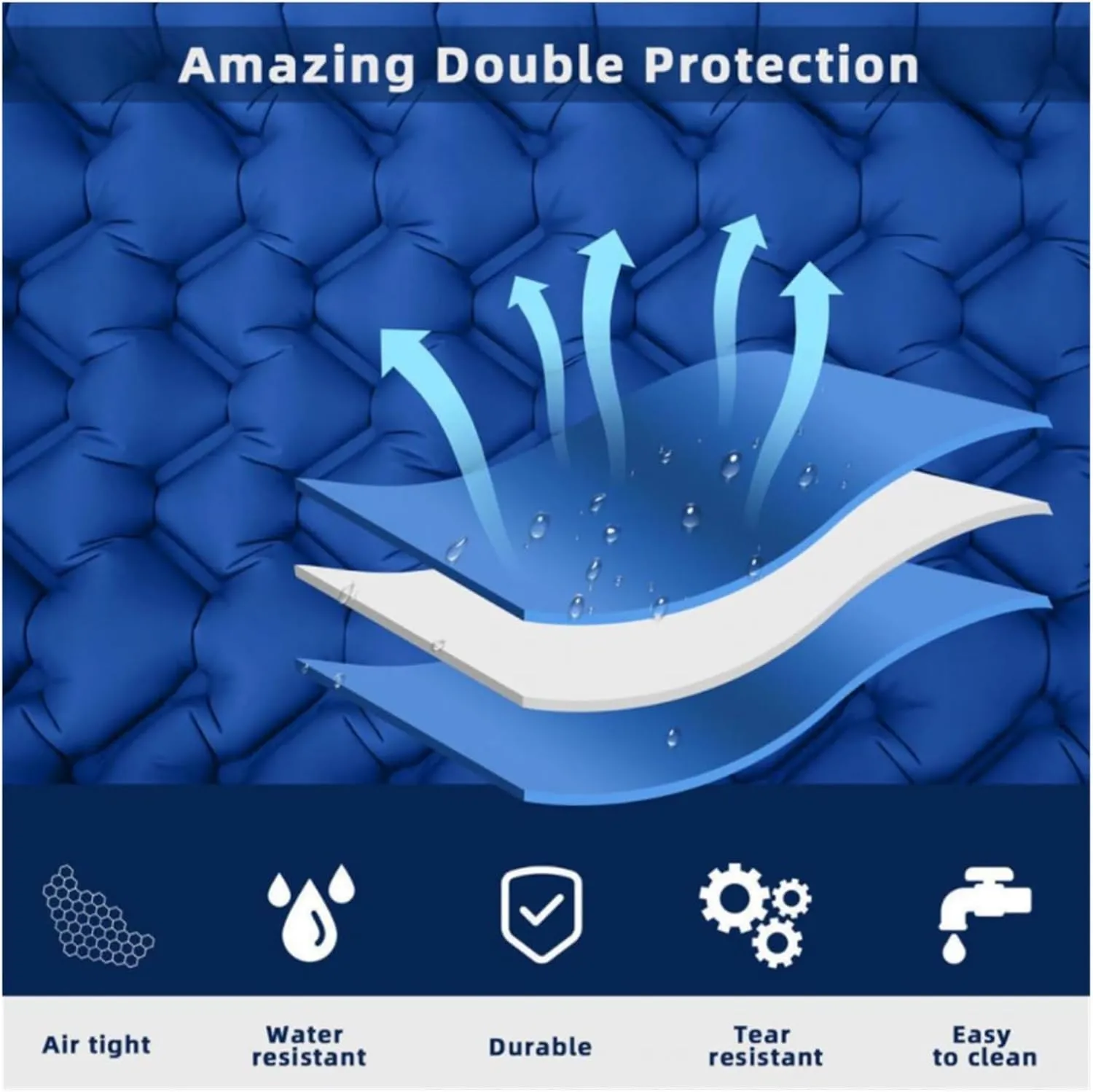 Double Camping Sleeping Pad - Ultralight Outdoor Travel Sleeping Pad, 40D Nylon Composite TPU Foot Inflatables Pad with Pillow, Suitable for Backpacking, Hiking, Travel, Tent, Portable Campin