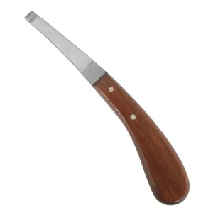 Dr Tail Hoof Knife with Comfortable Wooden Handle - Ergonomic Grip for Horse Farriers and Horse Hoof and Horseshoe Trimming