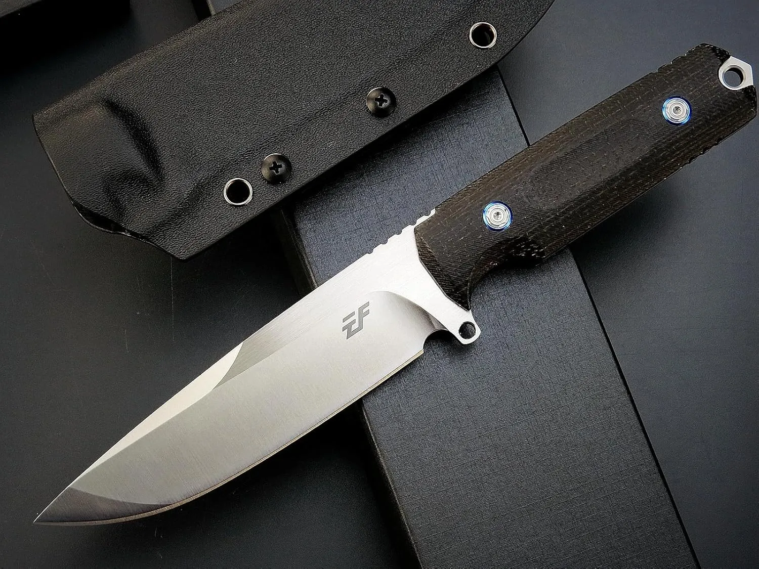 Eafengrow EF131 Fixed Blade Knife,DC53 Steel Blade,Micarta Handle Full Tang Fixed Knifes for Camping Hunting Bushcraft