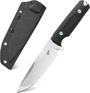 Eafengrow EF131 Fixed Blade Knife,DC53 Steel Blade,Micarta Handle Full Tang Fixed Knifes for Camping Hunting Bushcraft