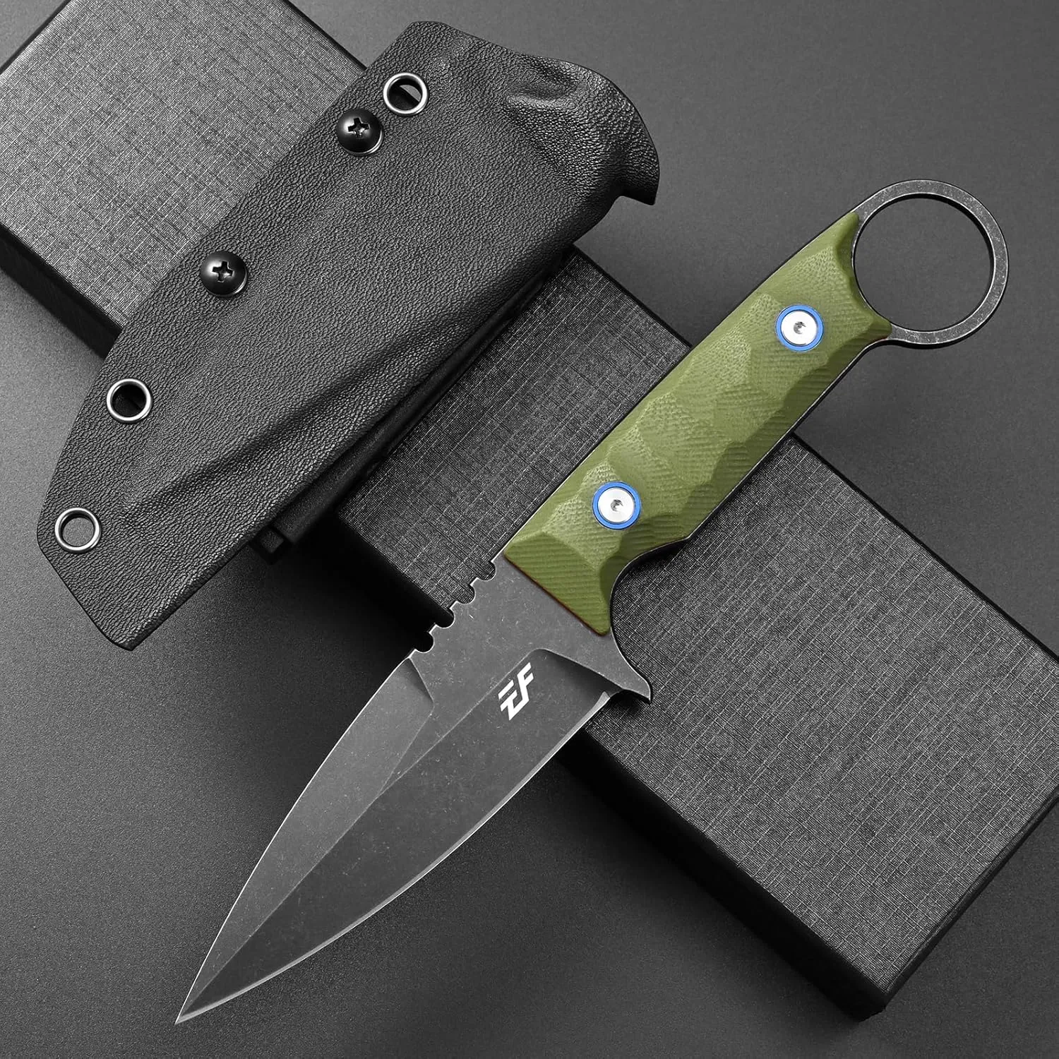 Eafengrow EF152 Fixed Blade Knife K110 Steel Blade G10 Handle Full Tang EDC Tool Knife for Outdoor Working Camping Hiking