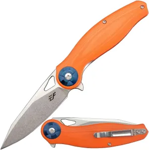 Eafengrow EF76 Ball Bearing Folding Knife for Camping EDC Pocket Knife with G10 Handle & D2 Stone-washed Blade Hunting Outdoor Tool (EF76-orange)