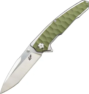 Eafengrow EF913 Folding Knife with Clip 14c28n Steel Blade Outdoor knives G10 Handle EDC Pocket Knife Reliable Locking Mechanism Flipper Knife for Camping Survival Hiking (Green)