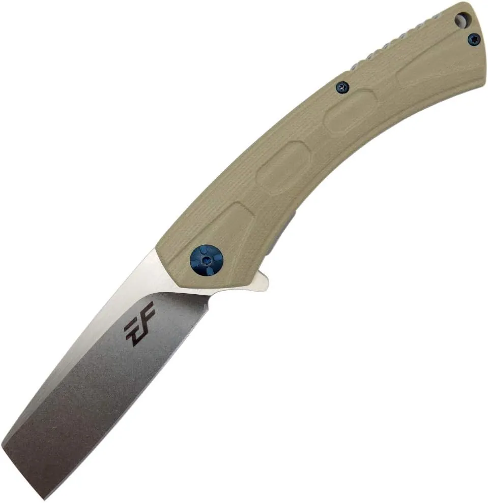 Eafengrow EF931 Pocket Knife D2 Steel Blade Outdoor Tool Knives G10 Handle Pocket Clip EDC Reliable Locking Knife Flipper Knife for Camping Survival and Outdoor (desert)