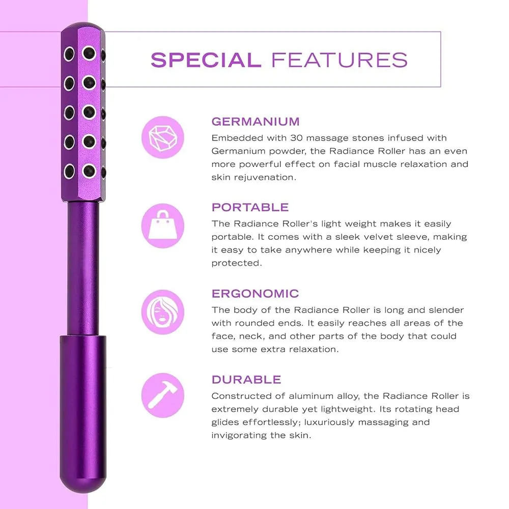 Elarique Glow Sculpting - Beauty Roller, 2025 New Uplift Facial Massaging Beauty Tool, Tourmaline Face Roller,Massage Face Tool, Cooling & Sculpting, Portable with Ergonomic Handle (A-1)
