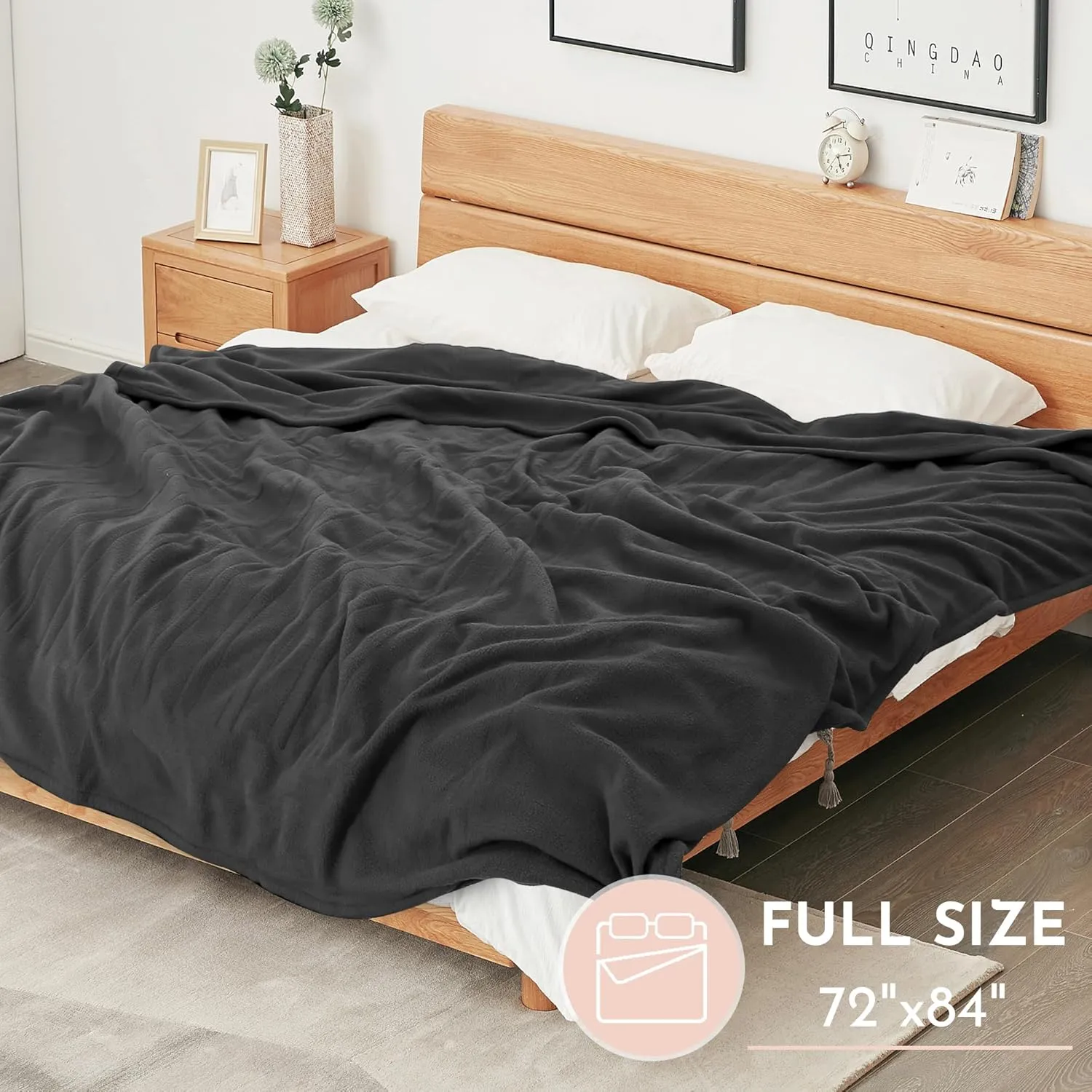 Electric Blanket 72'' x 84'' Full Size Soft Heated Blanket with 4 Levels of Heat ＆ 10 Hour Auto Off, Machine Washable - Steel Gray