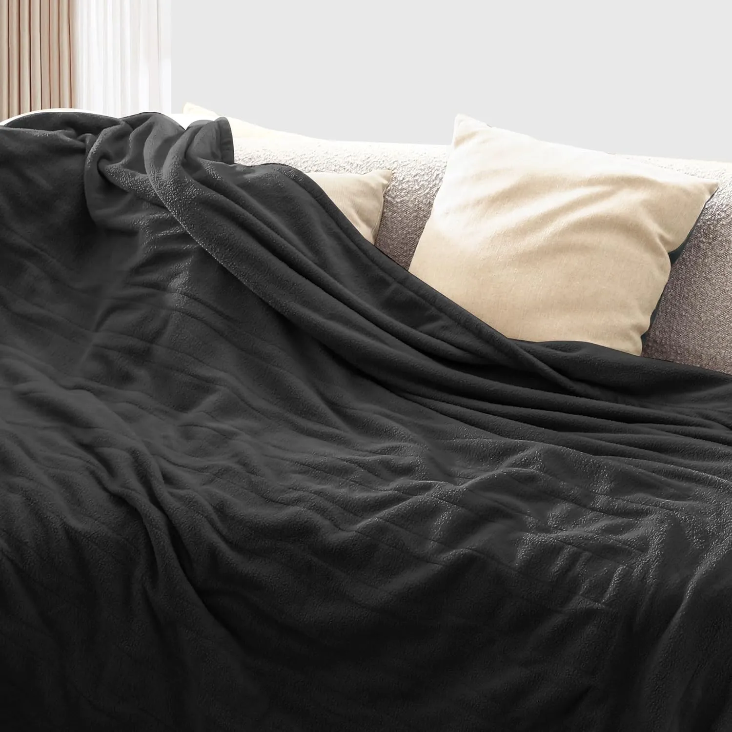 Electric Blanket 72'' x 84'' Full Size Soft Heated Blanket with 4 Levels of Heat ＆ 10 Hour Auto Off, Machine Washable - Steel Gray