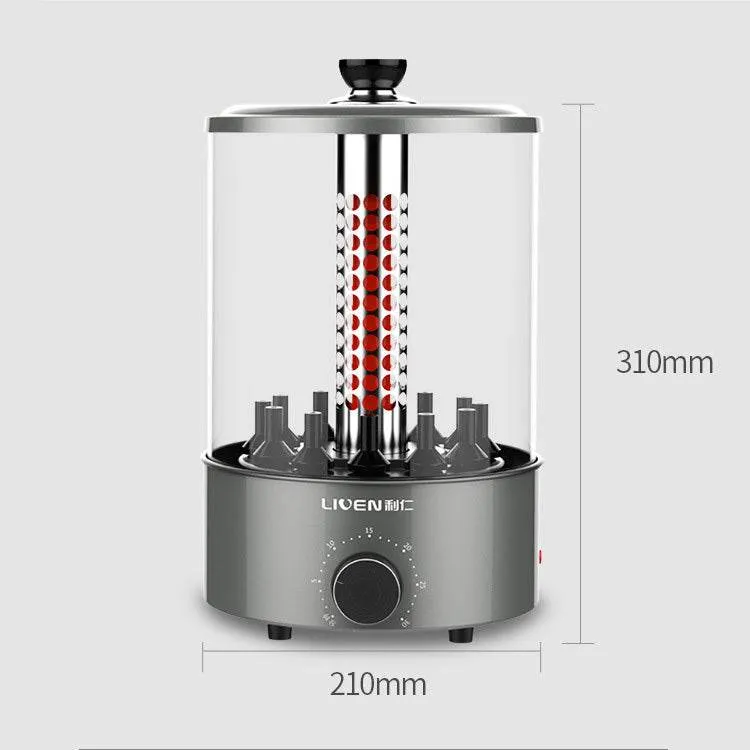 Electric grill automatically rotates