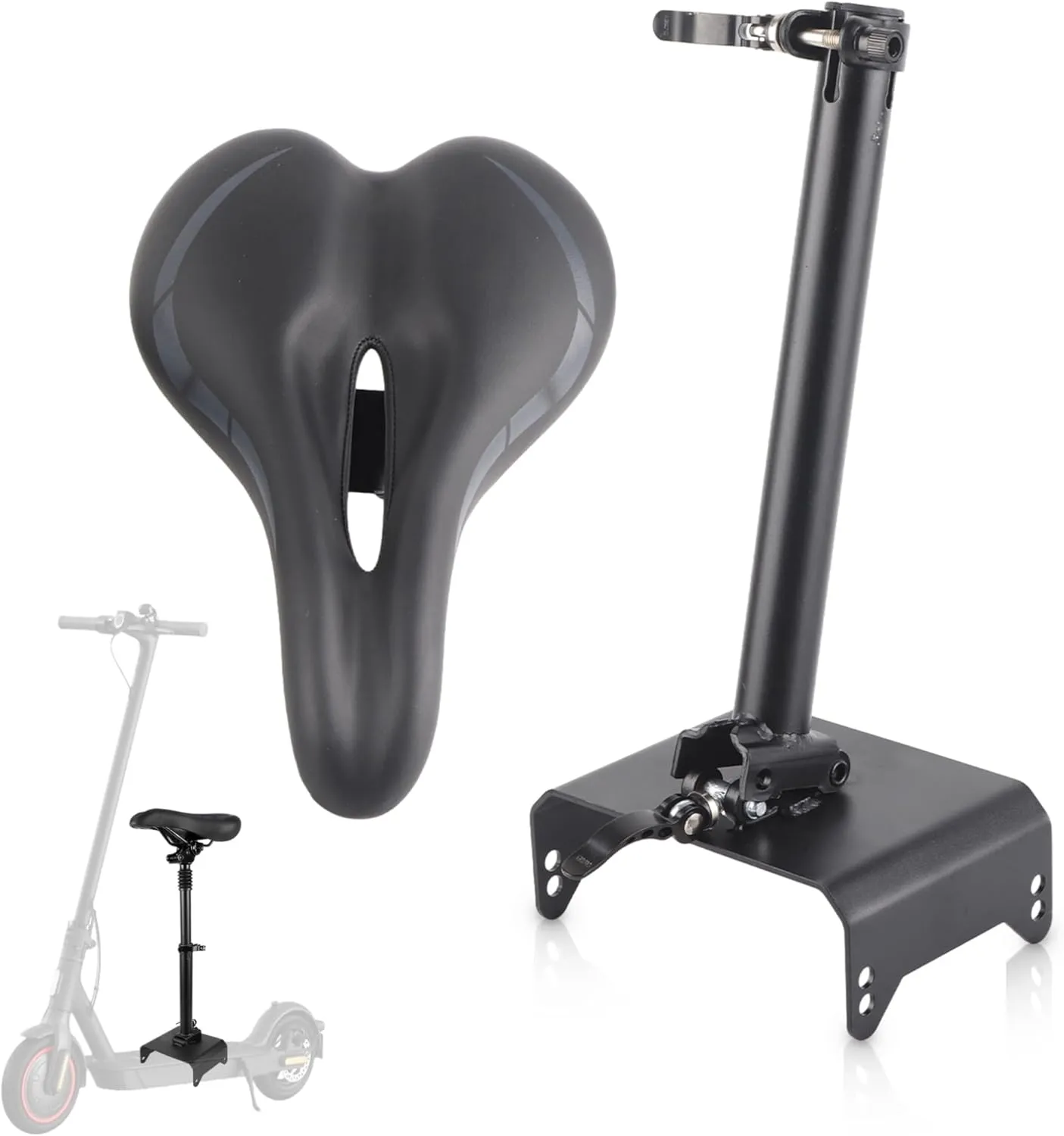 Electric Scooter Seat Saddle, Foldable Adjustable Shock Absorbing Foam Cushion Seat Electric Scooter Modification Accessories, Scooter Seat Saddle for Ninebot F Series F20 F25 F30