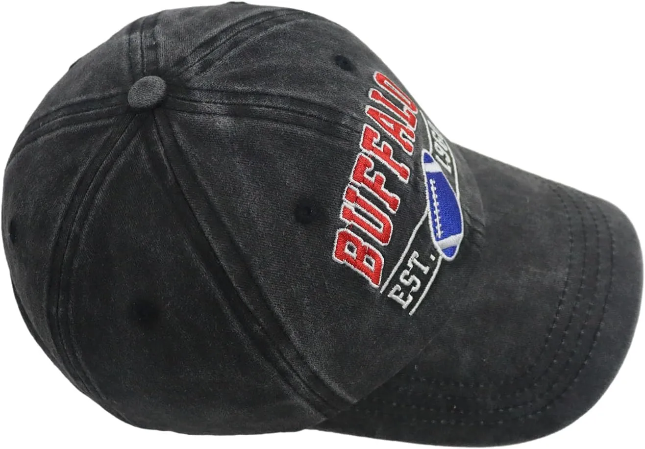 Embroidered City Football Hat for Men Women, Adjustable Unisex Cotton Fans Baseball Cap