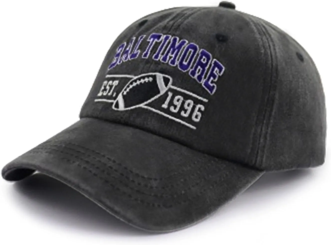 Embroidered City Football Hat for Men Women, Adjustable Unisex Cotton Fans Baseball Cap