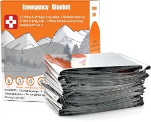 Emergency Blankets (10 Pack) - Plus Size Space Essential for Hiking Gear, Survival Kits & Emergency Kit