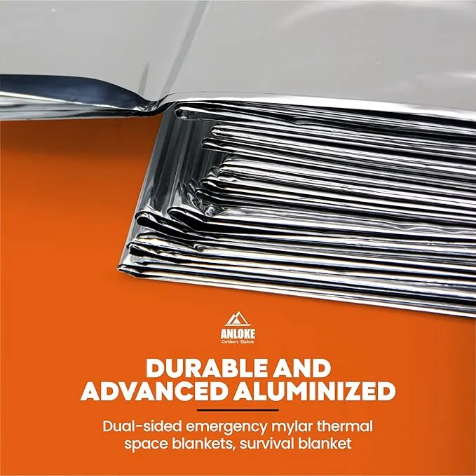 Emergency Blankets (10 Pack) - Plus Size Space Essential for Hiking Gear, Survival Kits & Emergency Kit