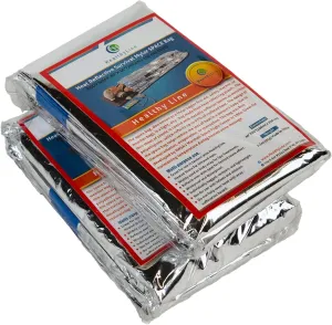 Emergency Blankets for Survival - Disaster Preparedness Prepping Supplies - Space Blanket (2 Pack) - 80" x 40" Retains up to 90% of Body Heat - Mylar Blankets for Camping & Outdoors by HealthyLine